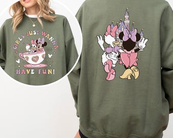 Disney Girls Just Wanna Have Fun Sweatshirt, Minnie Daisy Summer, Disney Besties Hoodie, Disney Girls Trip Crewneck 423909