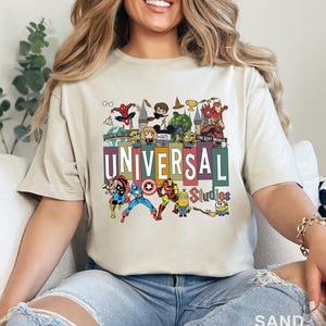 Universal Studios Shirt, Movie Character T-Shirt, Theme Park Vacation Tee, Minions Harry Potter Marvel Heroes Graphic Top, 422934