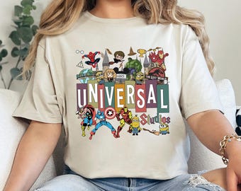 Chemise Universal Studios, T-shirt personnage de film, T-shirt vacances dans un parc à thème, Haut graphique Minions Harry Potter Marvel Heroes, 422934