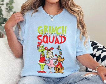 Camiseta del Escuadrón Grinch, Camiseta navideña retro, Camiseta Feliz Grinchmas, Camiseta del Grinch adorable, Camiseta navideña divertida, Camiseta vintage para fiesta navideña 423702