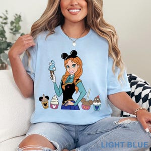 Disney Princess Ice Cream Shirt, Anna Inspired Tee, Cute Disney Snack T-Shirt, Funny Park Outfit, Military Green Graphic Tee, 421224 image 6