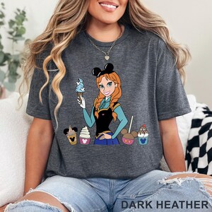 Disney Princess Ice Cream Shirt, Anna Inspired Tee, Cute Disney Snack T-Shirt, Funny Park Outfit, Military Green Graphic Tee, 421224 image 8