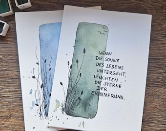 Cartes de condoléances personnalisées peintes à la main