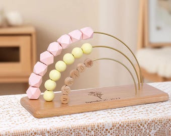 Personalized rainbow abacus,Custom Baby Gifts, toddler educational toy, toddler birthday gift