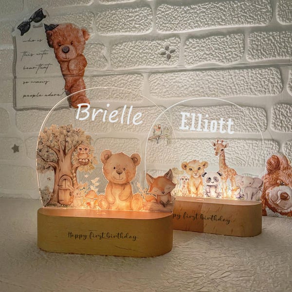 Lámparas decorativas para dormitorio infantil, luces de noche personalizadas, luces de noche con nombre personalizado, regalos de cumpleaños para niños pequeños, regalos de Navidad para niños.