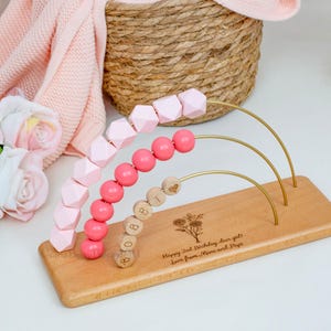 Custom Baby Abacus, Personalized Rainbow Abacus, Wooden Rainbow Abacus, Children&#39;s Educational Toys, Beading Toys, Custom Children&#39;s Gifts