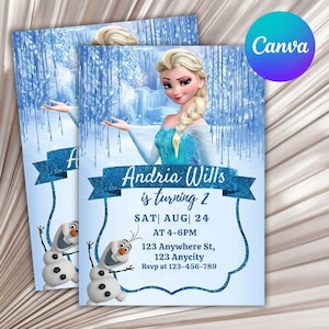 Editable Frozen Birthday Invitation: Elsa Party Theme (Digital Download)