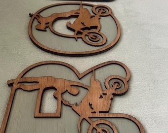 Motorbike motocross name letters Personalised bike theme wooden letters motorcycle children’s name sign Bedroom Playroom wall hanging