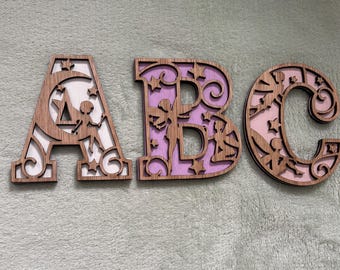 Fairy name letters Personalised magical fairy theme wooden letters fairy children’s name sign Bedroom Playroom wall hanging