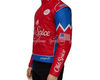 John C Reilly Talladega Nights Old Spice Red Leather Jacket for