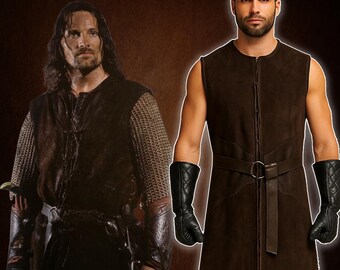 Gilet cosplay di Aragornz/Cosplay di Ranger Strider/Gilet in pelle di Ranger/Armatura fantasy medievale/Costume da Strider del Signore degli Anelli per uomo