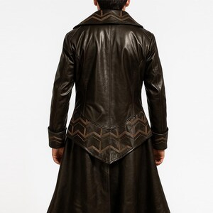 Pirate Cosplay Brown Leather Trench Coat