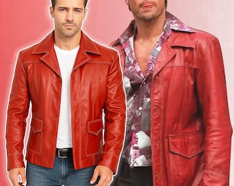 ブラッド・ピット ファイト・クラブ レッドレザージャケット