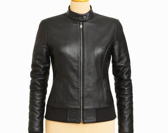 Giacca di Elena Gilbert The Vampire Diaries / Cosplay di Nina Dobrev in pelle / Giacca in pelle nera da donna / Giacca in pelle da motociclista da donna