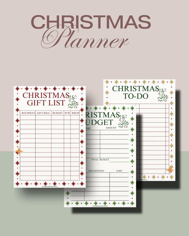 Christmas Budget Planner Printable | Holiday Expense Tracker & Sheet ...