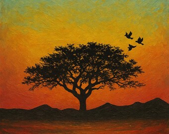 sunset captured in vibrant brushstrokes