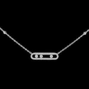 Move Éclate Pavé Diamond Necklace - 18K White Gold