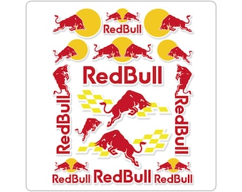 Red Bull self cut Logo Collage Kiss-Cut Stickers