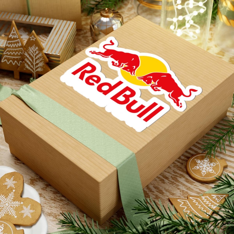 Energy Drink Logo Kiss-Cut Sticker | Red Bull Style Sticker image 4