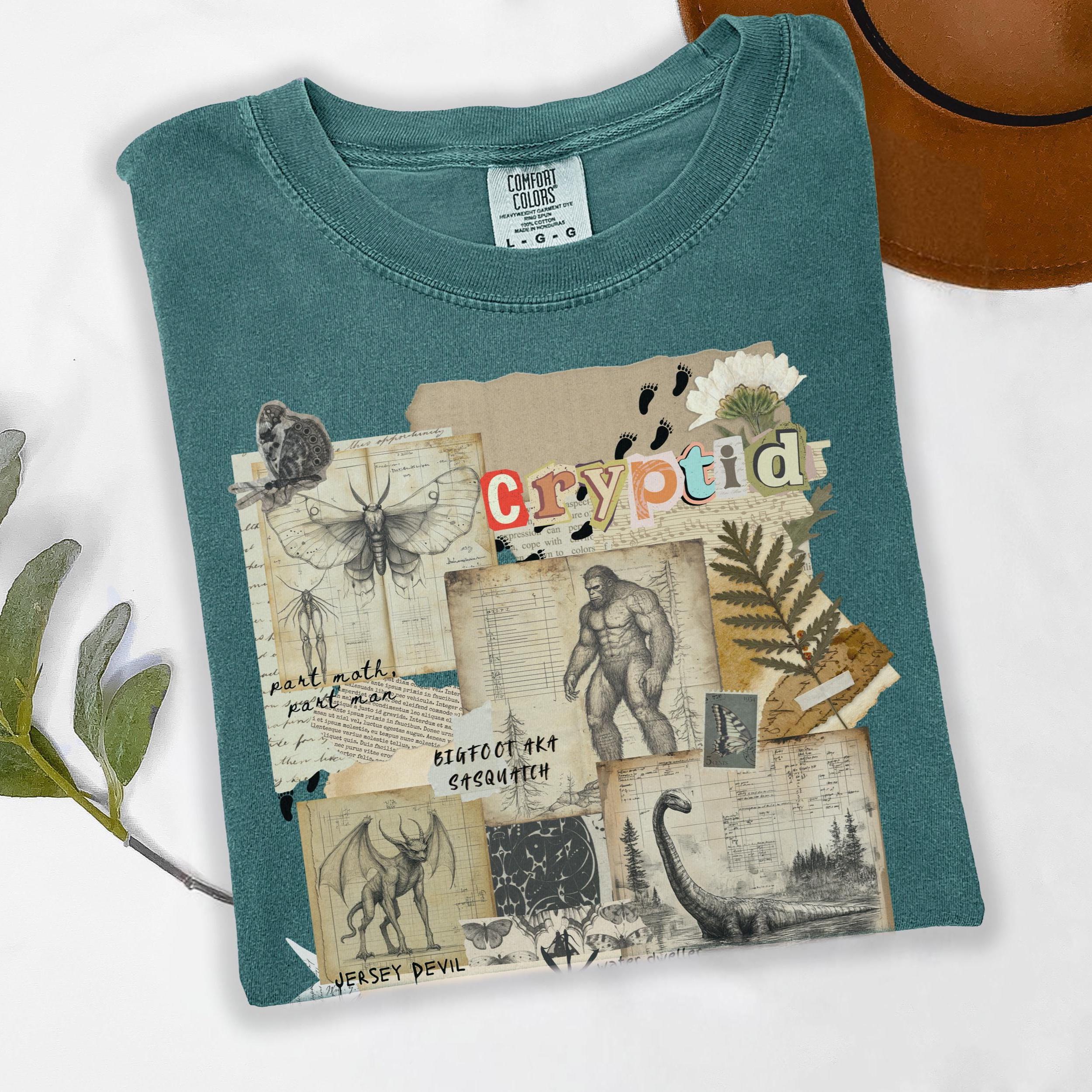 Cryptozoology Comfort Colors Tee: Vintage Cryptid Shirt, Bigfoot Gifts ...