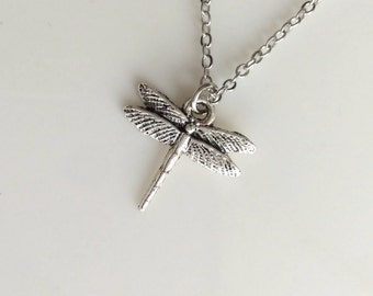 Dragonfly Necklace Silver Boho Simple Minimalist Sea Necklace Bridesmaid Wedding 4210