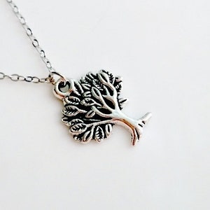 Tibetan Tree Necklace Silver Boho Simple Minimalist Forest Love Necklace Bridesmaid Wedding 4229