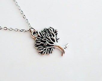 Tibetan Tree Necklace Silver Boho Simple Minimalist Forest Love Necklace Bridesmaid Wedding 4229