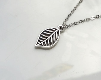 Leaf Necklace Silver Boho Simple Minimalist Love Necklace Bridesmaid Wedding 4299