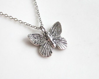 Butterfly Necklace Silver Boho Simple Minimalist Sea Necklace Bridesmaid Wedding 4219