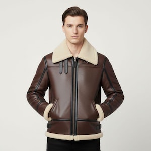 Men’s B3 Shearling Bomber Jacket | Genuine Sheepskin Leather Aviator Coat