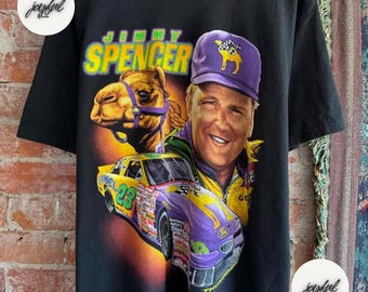 Camiseta vintage de Jimmy Spencer de NASCAR de los años 90, camiseta retro de Jimmy Spencer, camiseta de NASCAR de los años 90, sudadera con capucha de NASCAR, regalo para amantes de la velocidad.