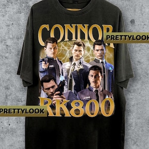 Limited Connor Rk800 Tee Vintage Sweatshirt 90s Graphic Retro Hoodie Bootleg T-Shirt, Charlie Swan  Sweatshirt, Detroit Become Human Fan