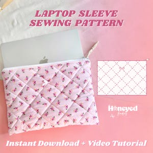 Laptop Sleeve Sewing Pattern,Video Tutorial, Beginner Friendly, PDF Download 13-16 inch Laptops