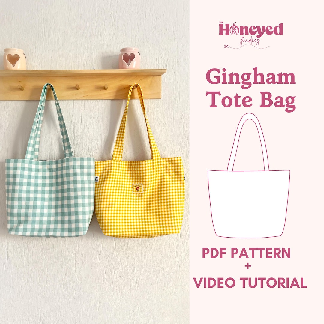 Tote Bag Sewing Pattern, Video Tutorial, PDF Download, Beginner ...