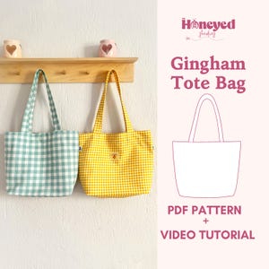 Modello di cucito per borsa tote, borsa a tracolla adatta ai principianti (download PDF e tutorial video)