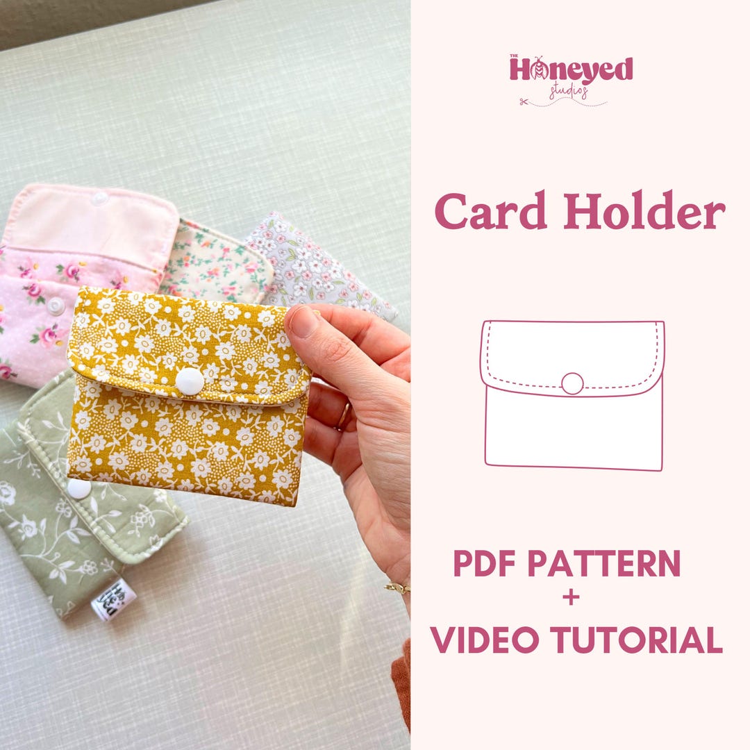 Card Holder Sewing Pattern, Video Tutorial + PDF Download, Beginner ...