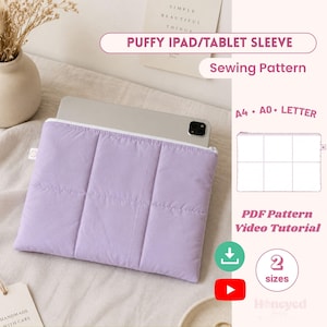 iPad Sleeve Sewing Pattern, Beginner Friendly Sewing Pattern with Video Tutorial, iPad Cover