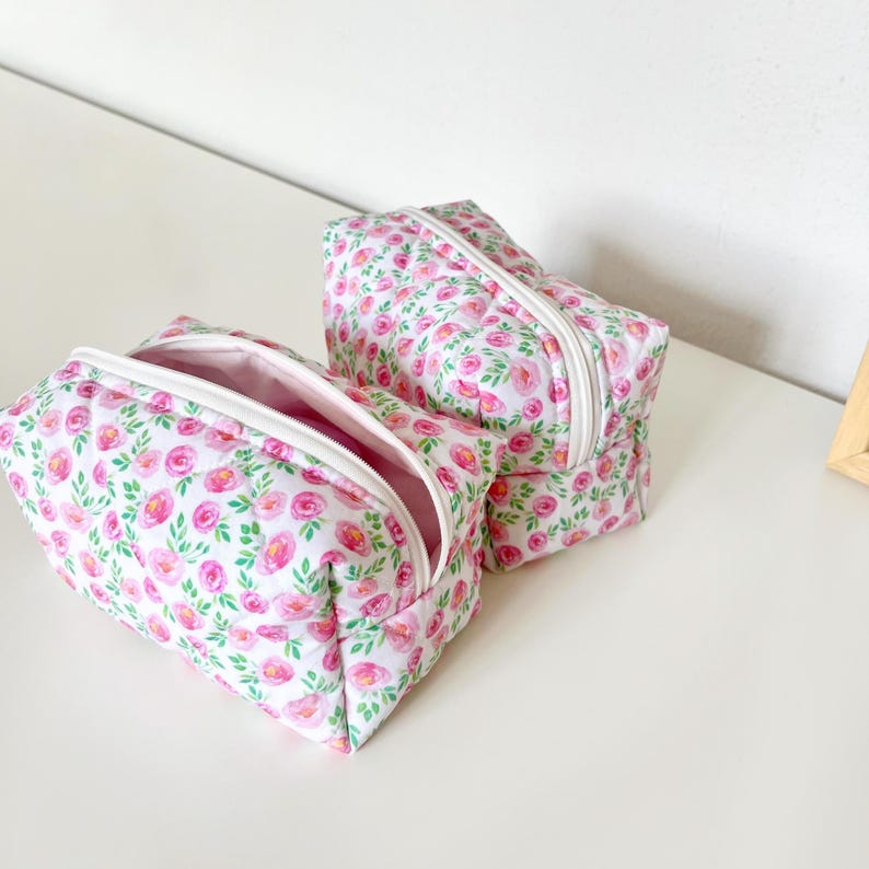 Nähanleitung für eine gesteppte Kosmetiktasche, ideal für Anfänger, in 2 Größen mit Videoanleitung Bild 5