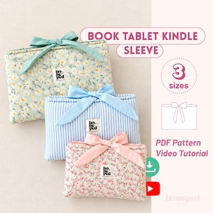 Book Sleeve Sewing Pattern, 3 Sizes, Quilted Kindle & iPad Sleeve, Bible Cover, Full Video Tutorial