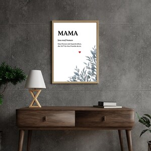 Poster con la definizione di mamma: un'immagine da parete amorevole per la festa della mamma | Regalo per la mamma