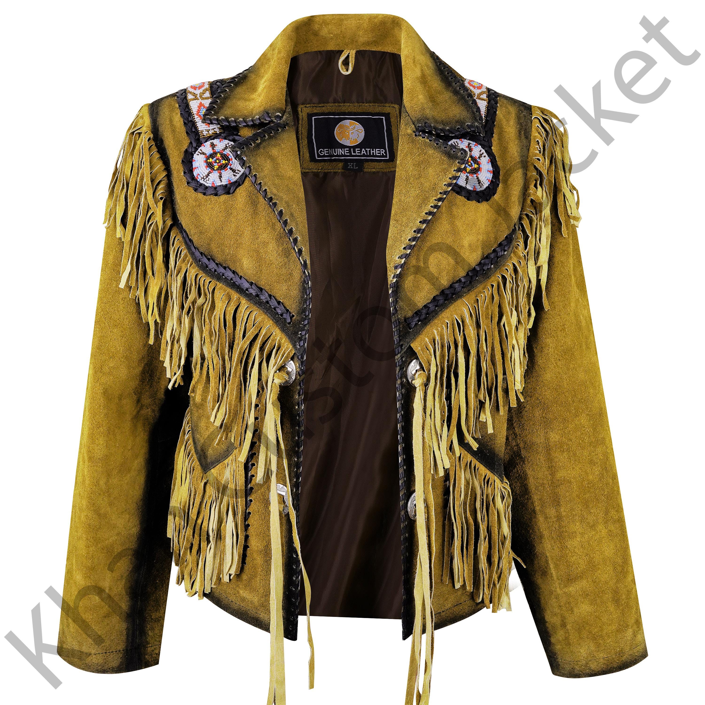 Yellow Suede Western Fringe Jacket – Women's Cowgirl Leather