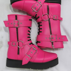 Leather Wrestling Boots Black | Pro Wrestling Shoes with Buckles & Straps image 11