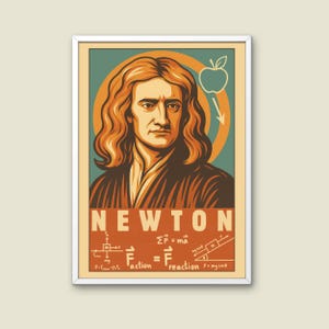 Isaac Newton Portrait: Vintage Science Wall Art (Digital Download)