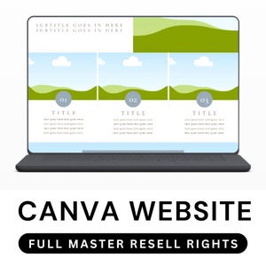 Canva Website Template, Landing Page, Master Resell Rights