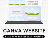 Canva Website Template, Landing Page, Master Resell Rights