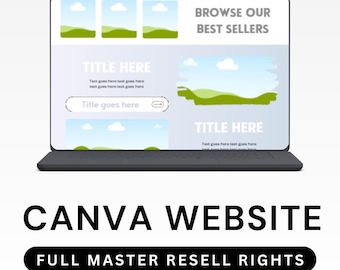 Canva Website Template, Landing Page, Master Resell Rights