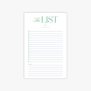 The List Notepad -  5.5 x 8.5 | To-Do List | Tear Off Notepad | Stationery Notepad | Productivity Pad | Grocery List | Task List