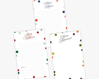 Personalized Confetti Notepad: 5.5x8.5 Stationery Gift