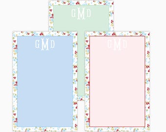 Floral Monogram Personalized Notepad (5.5 x 8.5)