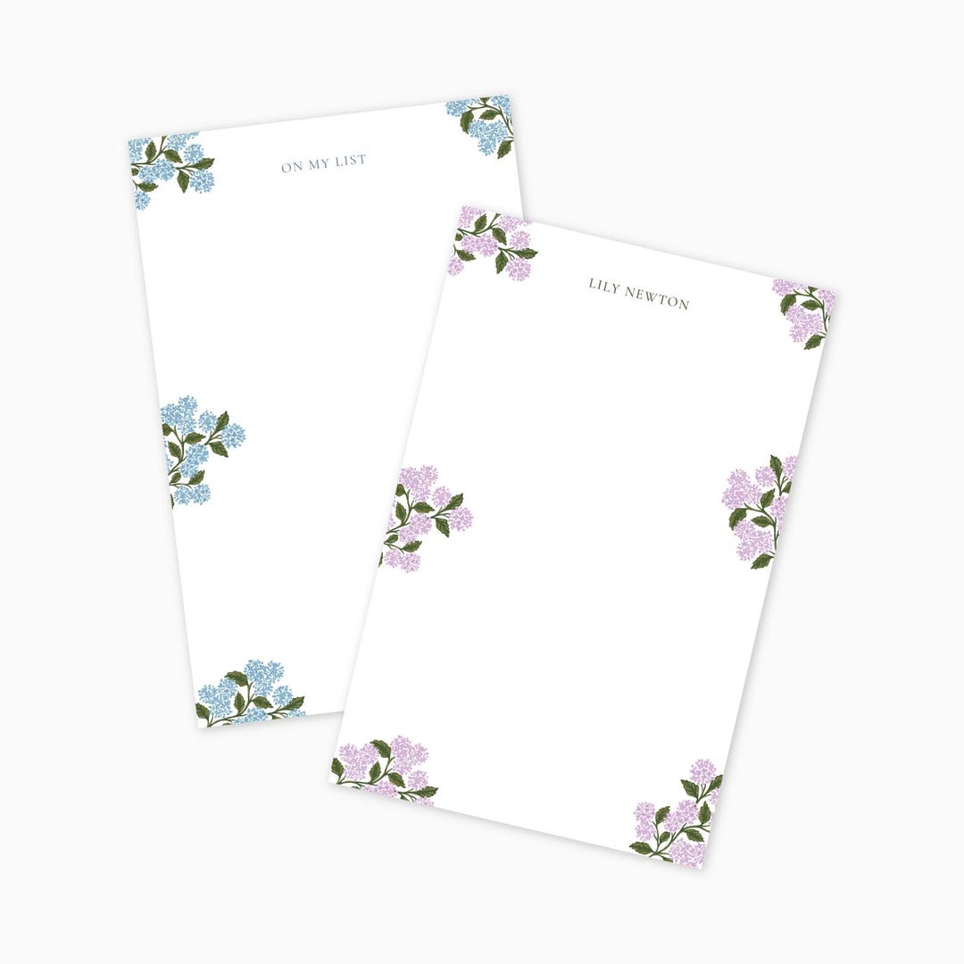 Personalized Hydrangea Notepad: Floral Stationery Gift (5.5x8.5 In - Etsy